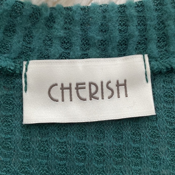🎉HP🎉 Cherish Brushed Waffle LS Top 💗 Forest Green - Picture 11 of 12